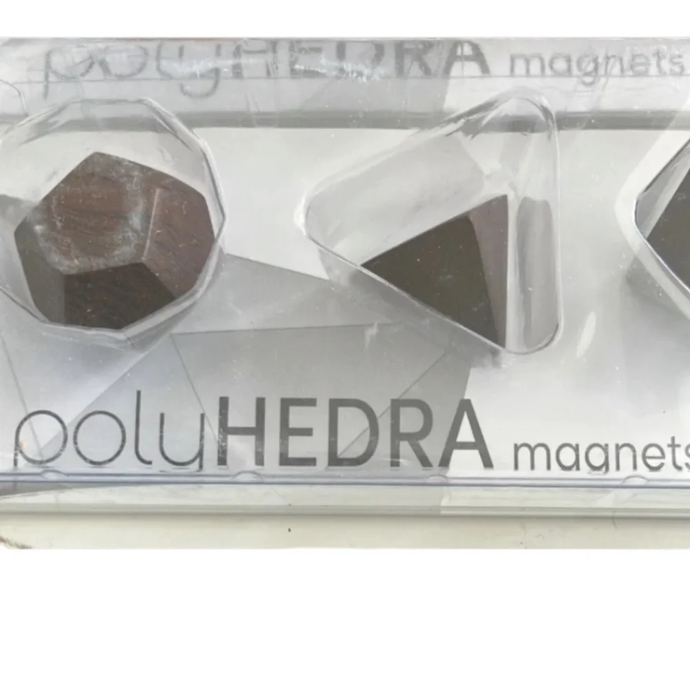 Geometric Magnets Wood Polyhedral Shapes Set of 18 (3 Boxes) NIB
